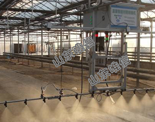 Mobile Sprinkler Irrigation System In The Greenhouse