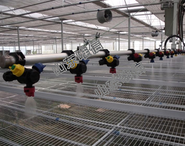 Mobile Sprinkler Irrigation System In The Greenhouse