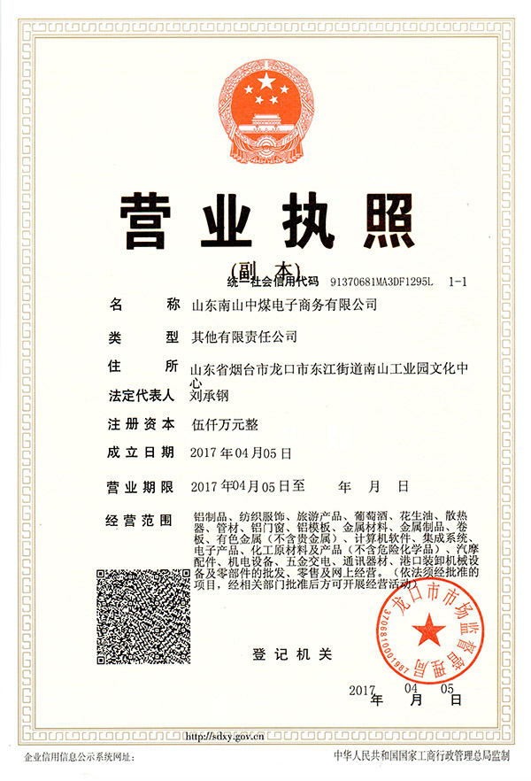 Our Shandong Nanshan Zhongmei E-commerce Co., Ltd on Formally Establishing
